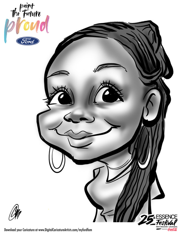 Digital Caricatures New Orleans Essence Beauty Carnival with Ford MotorsDigital Caricatures New Orleans Essence Beauty Carnival with Ford Motors